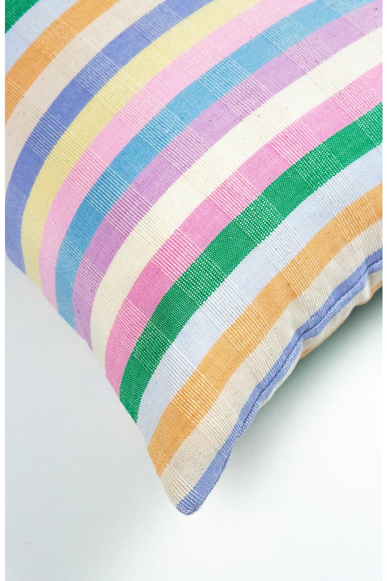 Handwoven Classic Striped Square Cotton Throw Pillow", Alternate, color, Multi