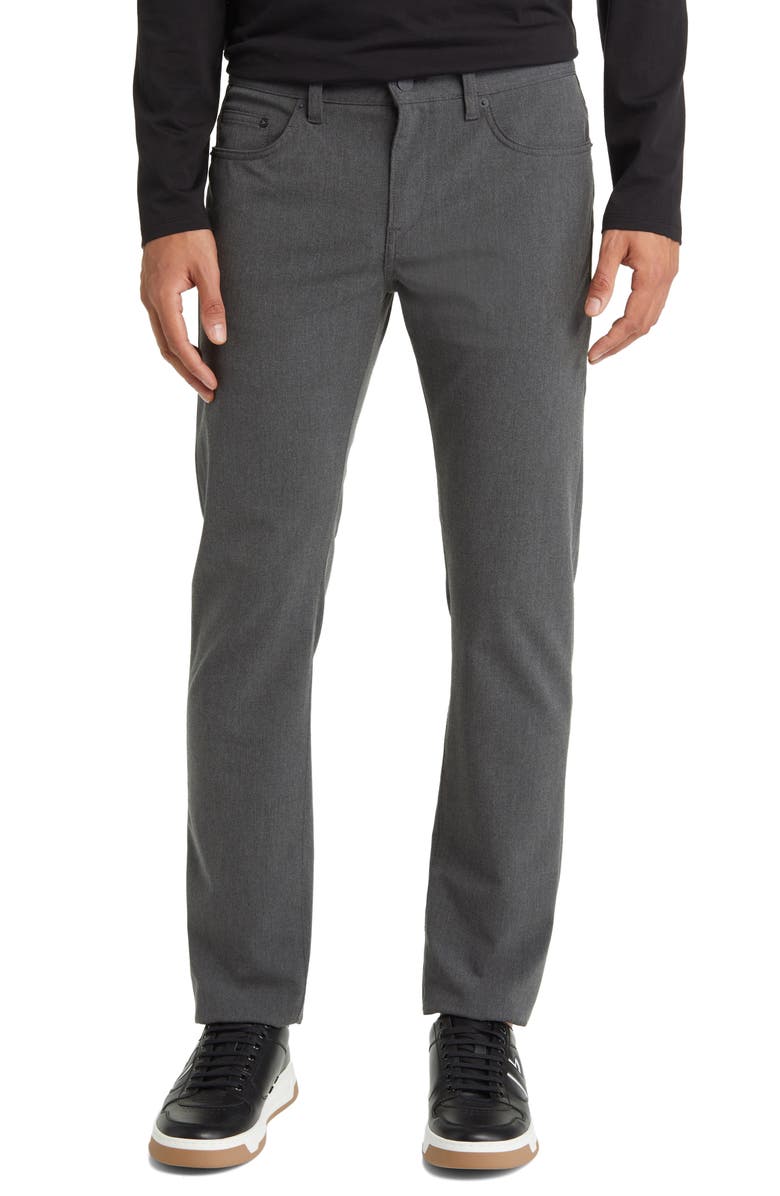 BOSS Delaware Slim Fit Five Pocket Pants, Main, color, Charcoal