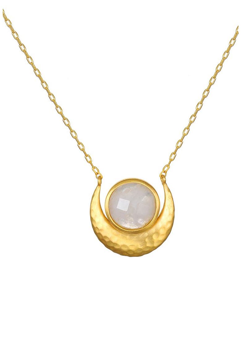 Cradled in Light Moonstone Necklace, Main, color, Gold