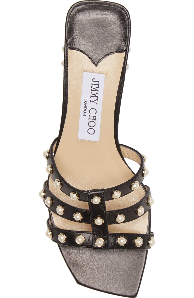 Jimmy Choo Hazal Imitation Pearl Cage Slide Sandal, Alternate, color,