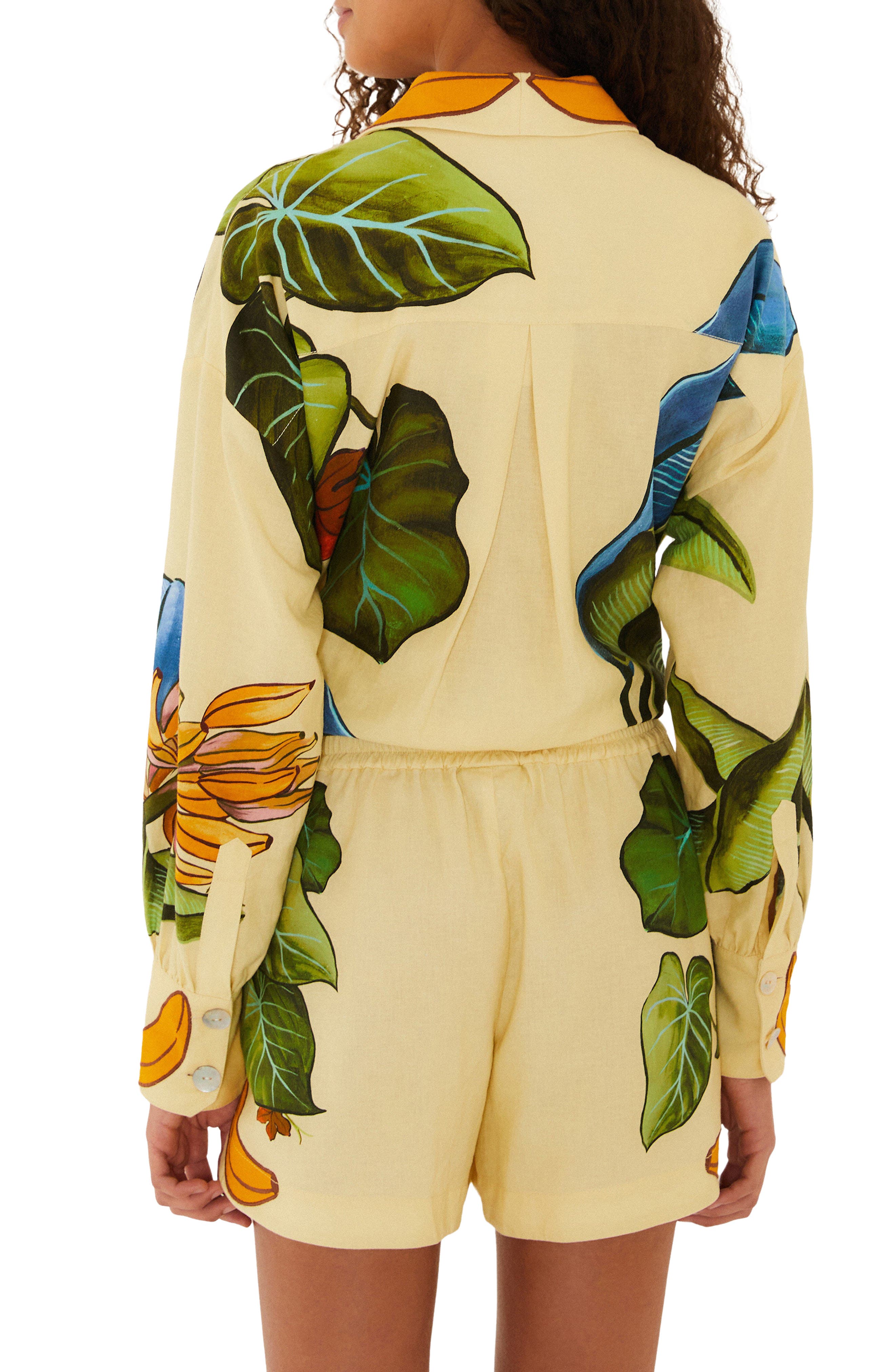 Banana Grapes Linen Blend Shorts - image 2