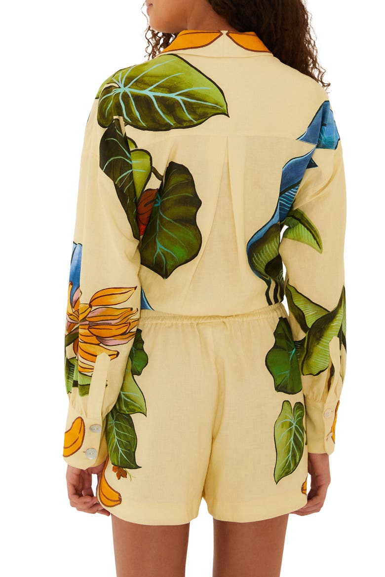Banana Grapes Linen Blend Shorts, Alternate, color, YELLOW