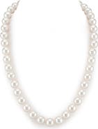The Pearl Source 9.5-10.5mm White Freshwater Pearl Necklace - AAA Quality