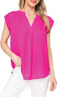 GIBSONLOOK Cap Sleeve Blouse
