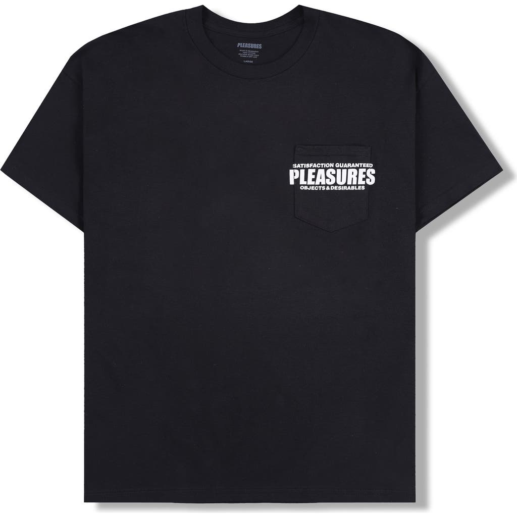 PLEASURES Staff Pocket Graphic T-Shirt in Black