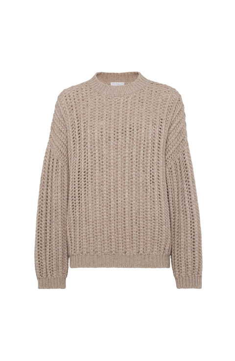 BRUNELLO CUCINELLI - BRUNELLO CUCINELLI サマーニット　XLサイズ Brunello Cucinelli - Beige Cotton Full Zip Cardigan