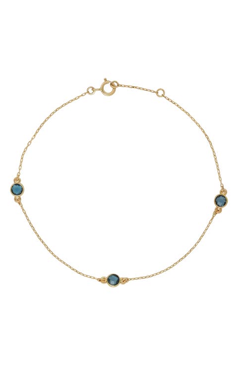 14K Gold Station Bracelet