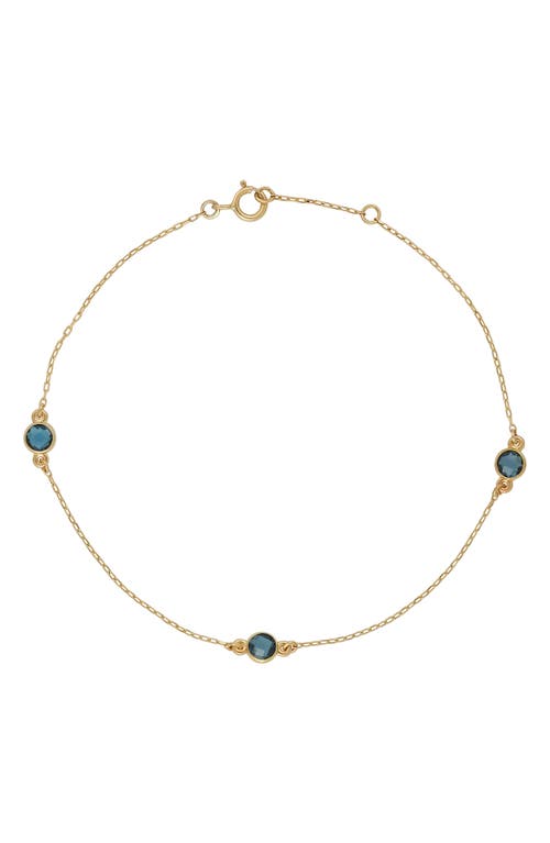 Bony Levy 14k Gold Peridot Station Bracelet In 14k Yellow Gold Blue Topaz