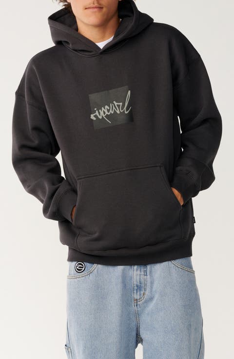 Rip Script Oversize Fleece Hoodie