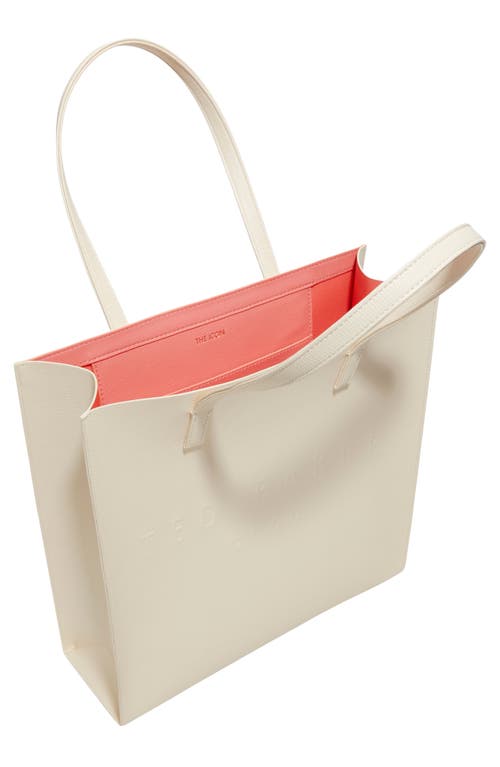 Ted Baker London Soocon Faux Leather Tote In Cream