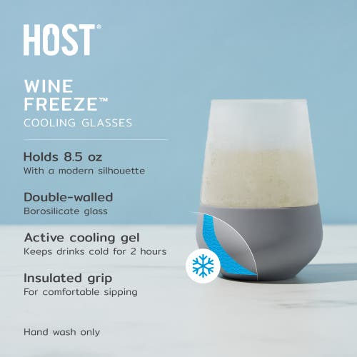 Host Glass Freeze Wine Cooling Cup Set Of 2 In Gray