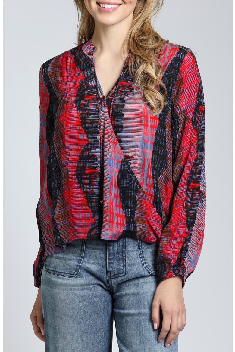 Printed Top, Main, color, RED MULTI