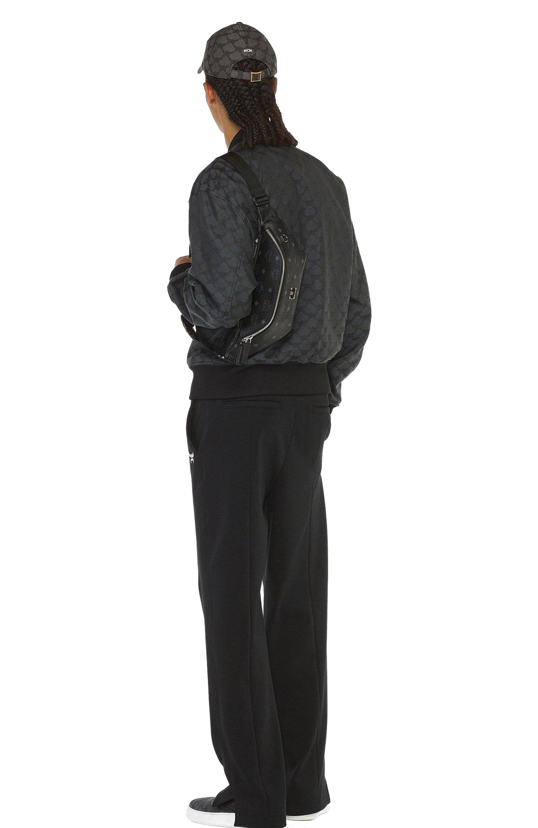 MCM Medium Fursten Belt Bag in Visetos, Alternate, color, Black