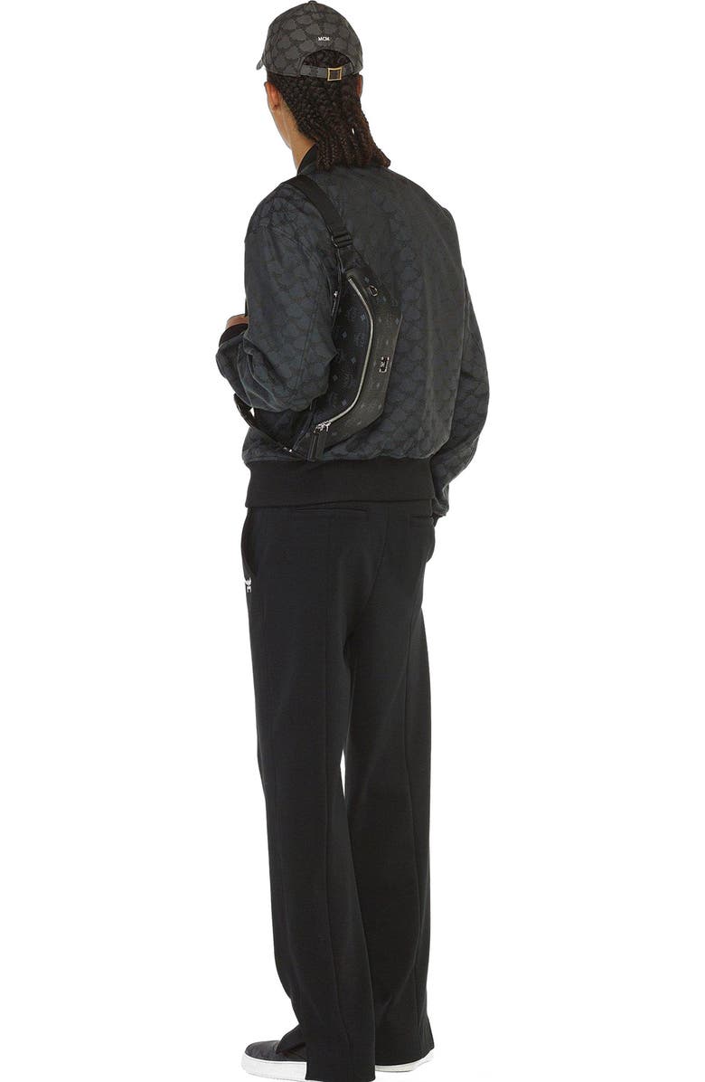 MCM Medium Fursten Belt Bag in Visetos, Alternate, color, Black