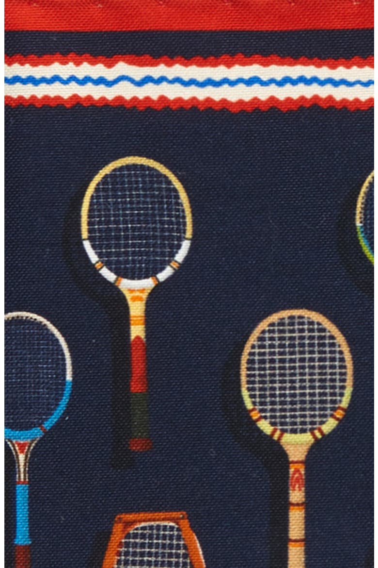 Tennis Racket Cotton & Silk Pocket Square, Alternate, color, BLUE