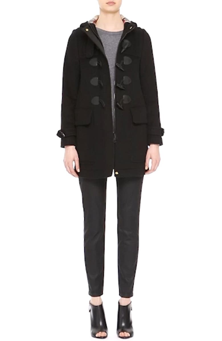 Burberry Brit Finsdale Wool Duffle Coat, Alternate, color,