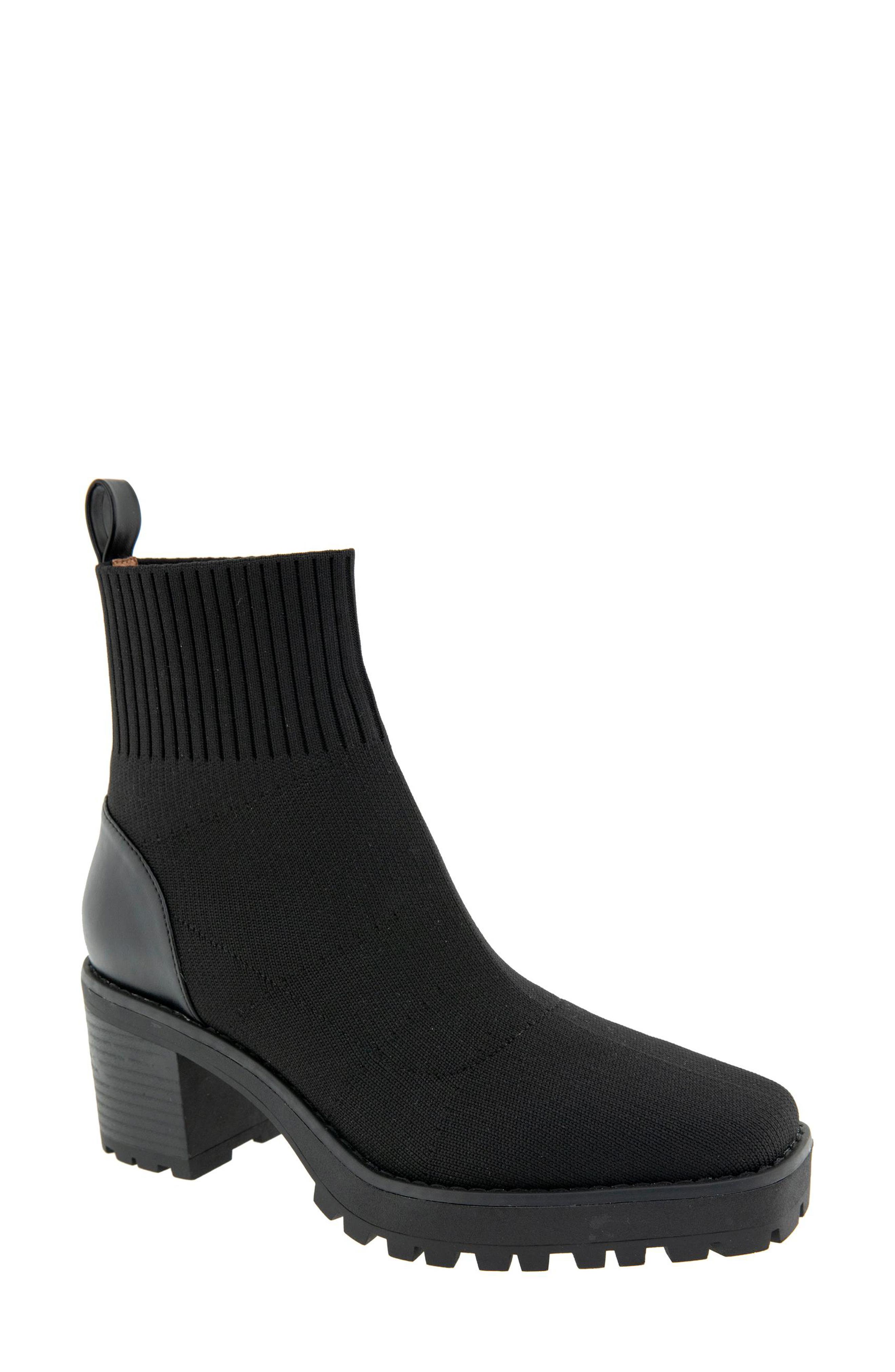 Mills Bootie, Main, color, BLACK FLYKNIT