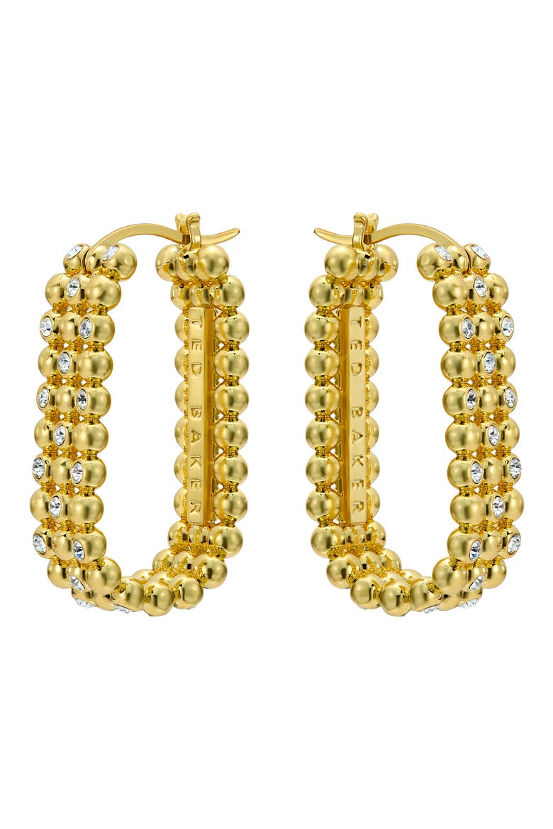 Bollie Crystal Bobble Hoop Earrings, Alternate, color, GOLD TONE / CLEAR CRYSTAL