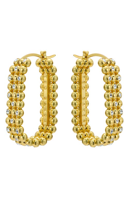Ted Baker Bollie Crystal Bobble Hoop Earrings In Gold
