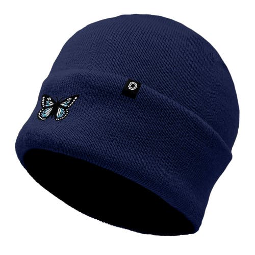 Dalix Butterfly Beanie In Navy Blue