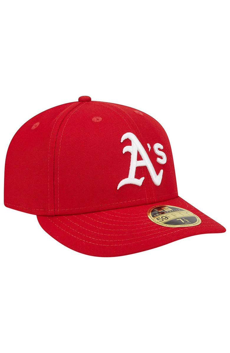New Era Men's New Era Scarlet Oakland Athletics Low Profile 59FIFTY Fitted Hat, Alternate, color, 