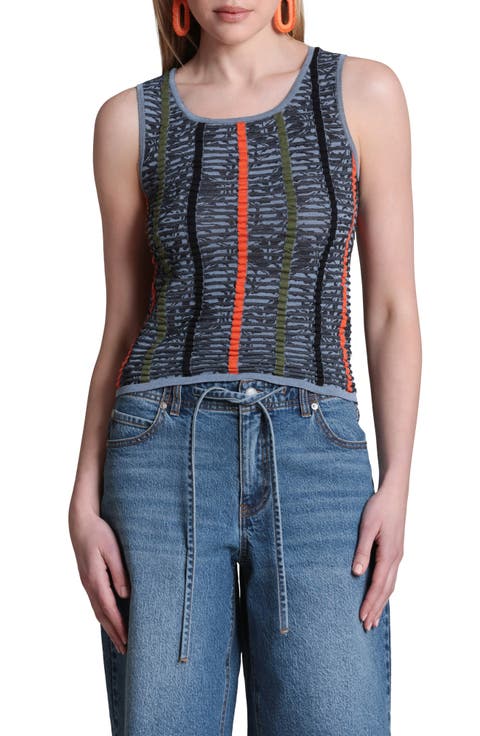 Stitch Stripe Sleeveless Top