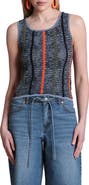 Avec Les Filles Stitch Stripe Sleeveless Top