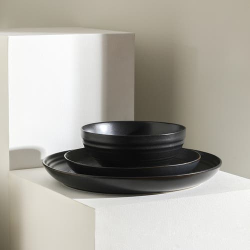 Stone Lain Elio Stoneware 24-piece Dinnerware Set In Black