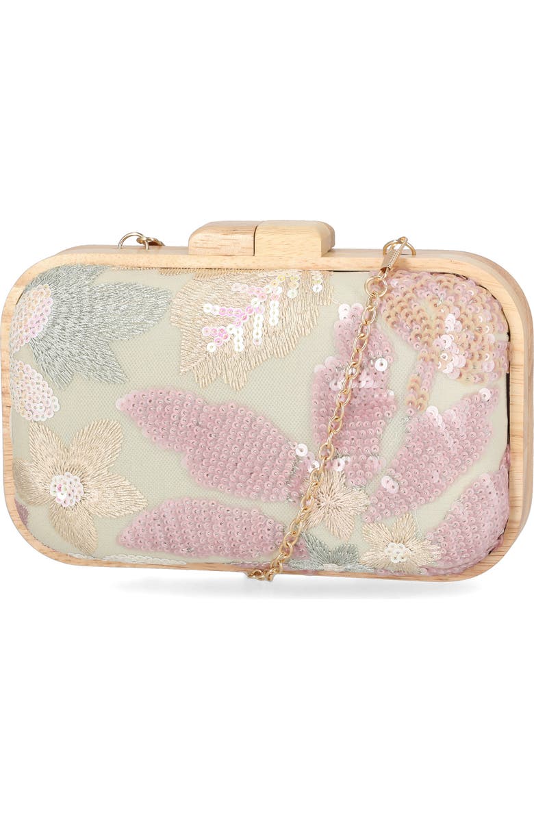 Jessica McClintock Noralee Embroidered Minaudère, Alternate, color, Blush