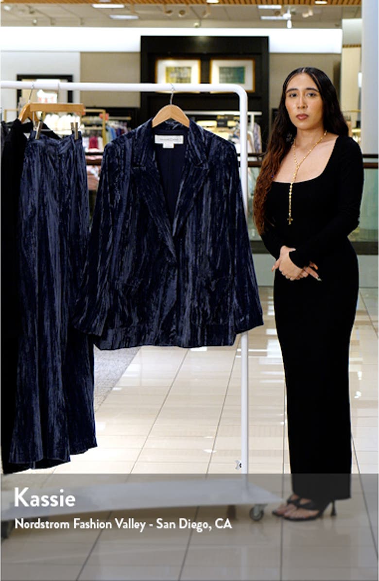 Relaxed Fit Textured Velvet Blazer, sales video thumbnail