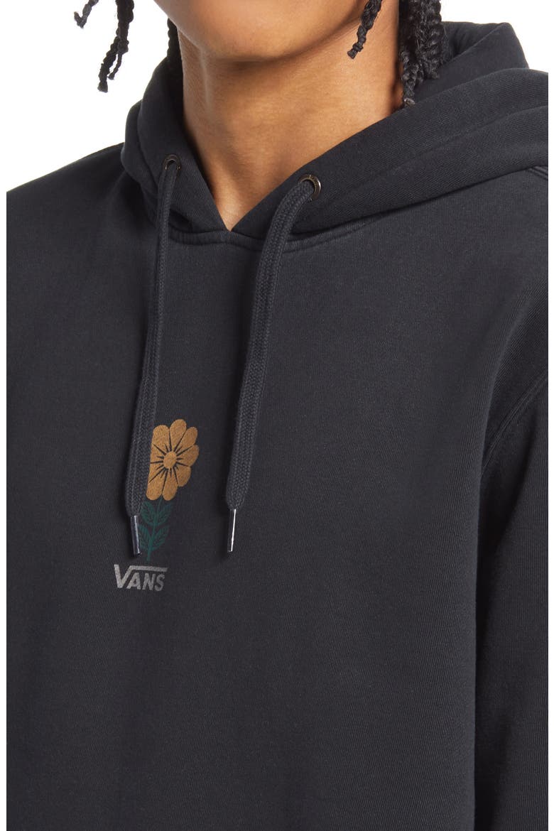 Off the Wall Blossom Graphic Hoodie, Alternate, color, BLACK