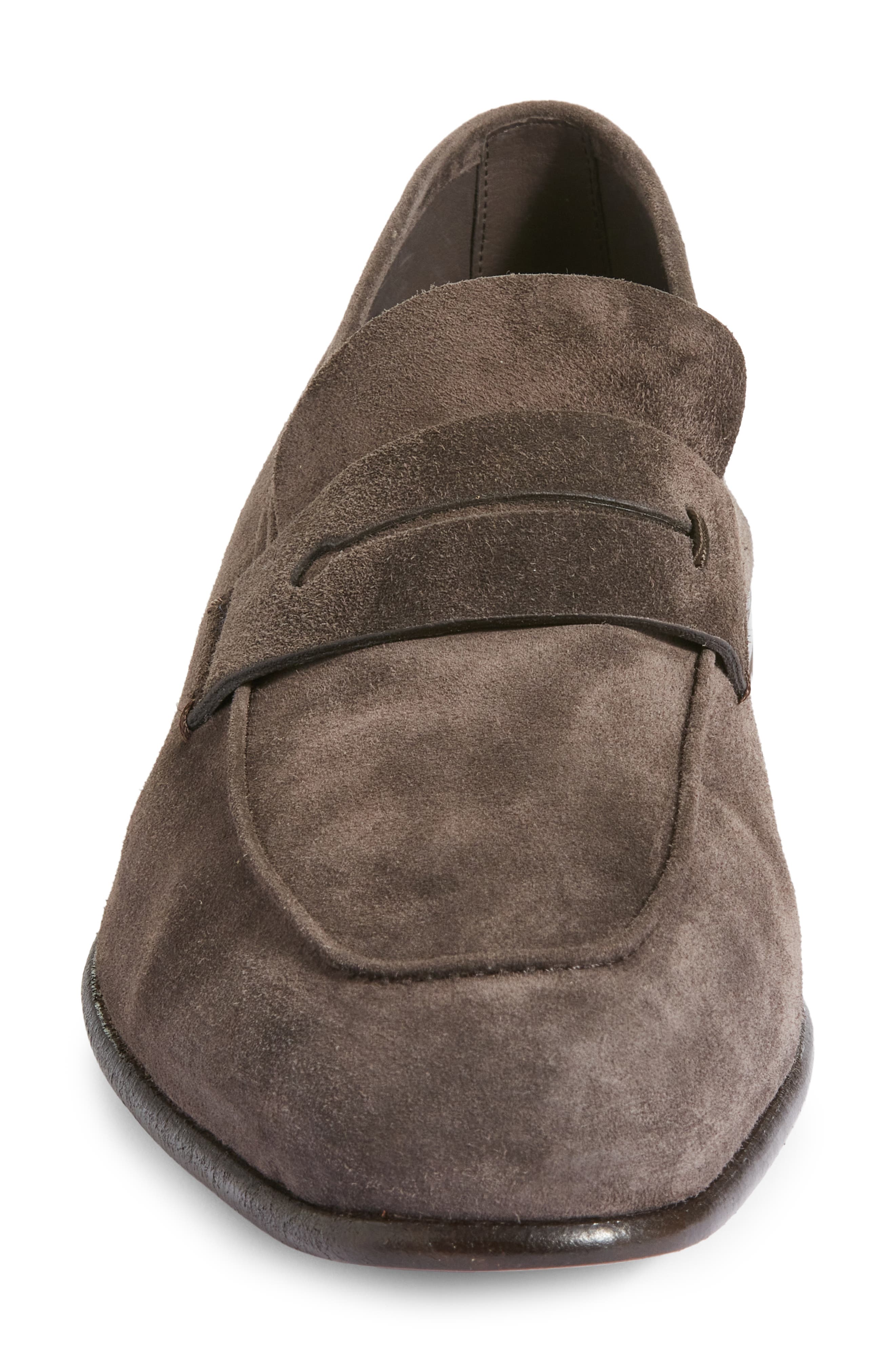ZEGNA L'Asola Suede Penny Loafer, Alternate, color, 