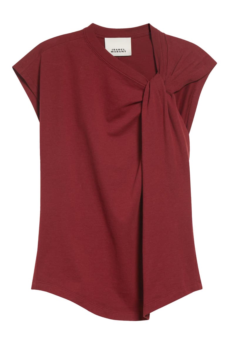 Nayda Asymmetric Cotton Slub Top, Alternate, color, DARK BURGUNDY