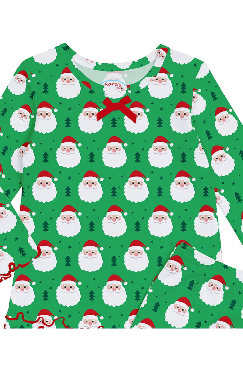 Loose Fit Ruffle PJ Set, Alternate, color, Happy Santa