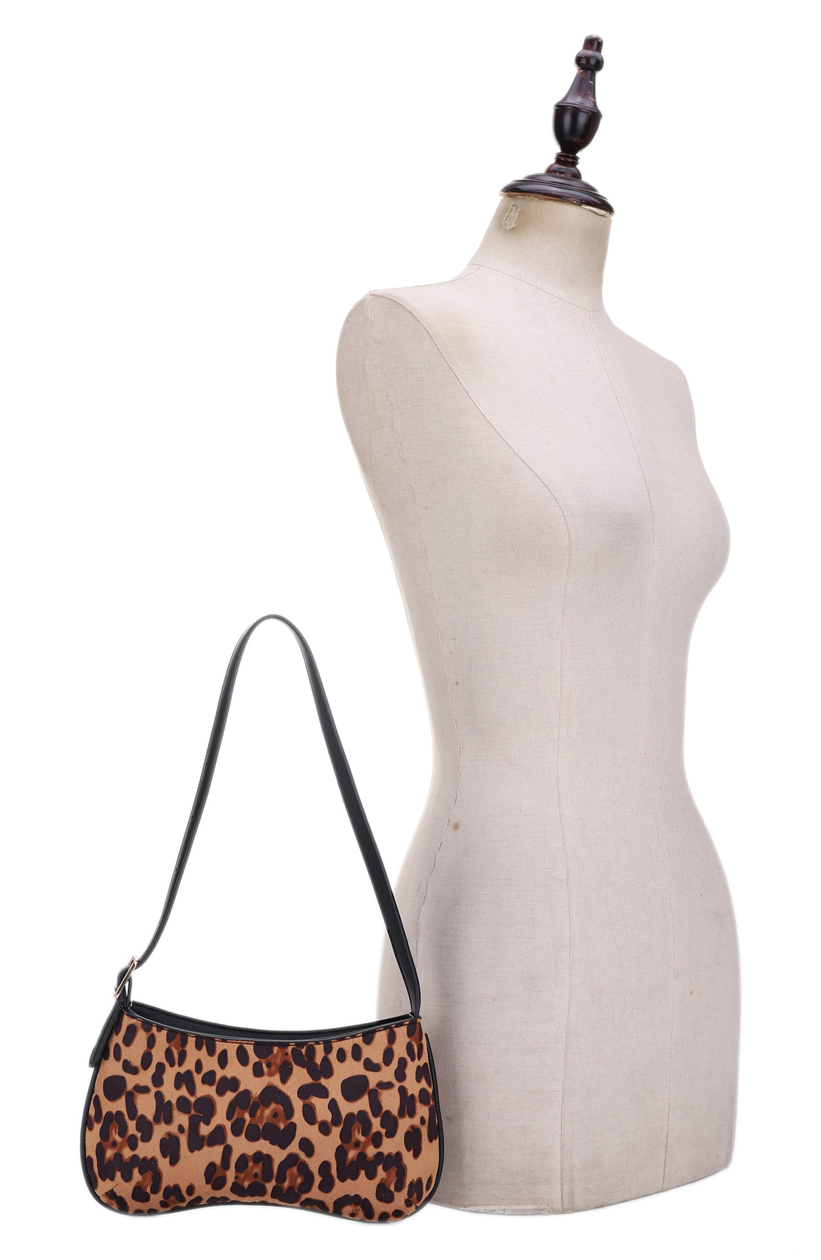 Mali + Lili Imani Leopard Recycled Vegan Leather Shoulder Bag, Alternate, color, 