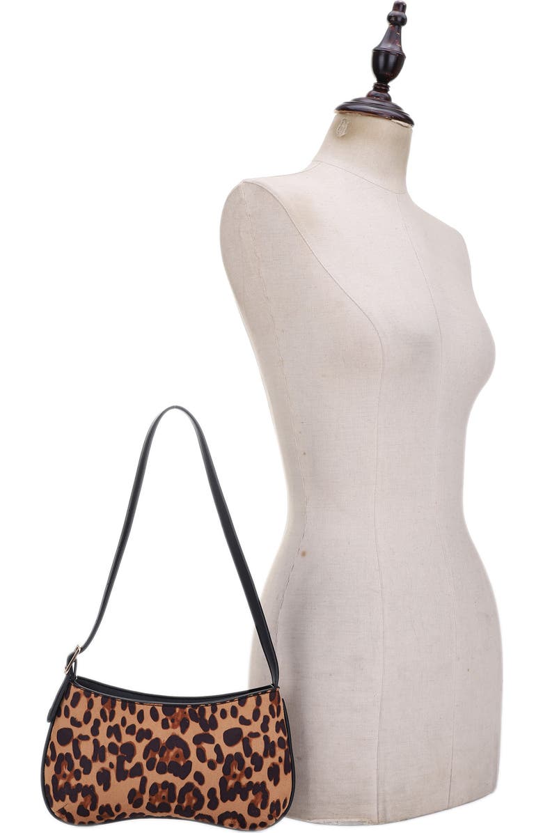 Mali + Lili Imani Leopard Recycled Vegan Leather Shoulder Bag, Alternate, color,