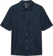 John Varvatos Biaggio Jacquard Mesh Short Sleeve Button-Up Shirt