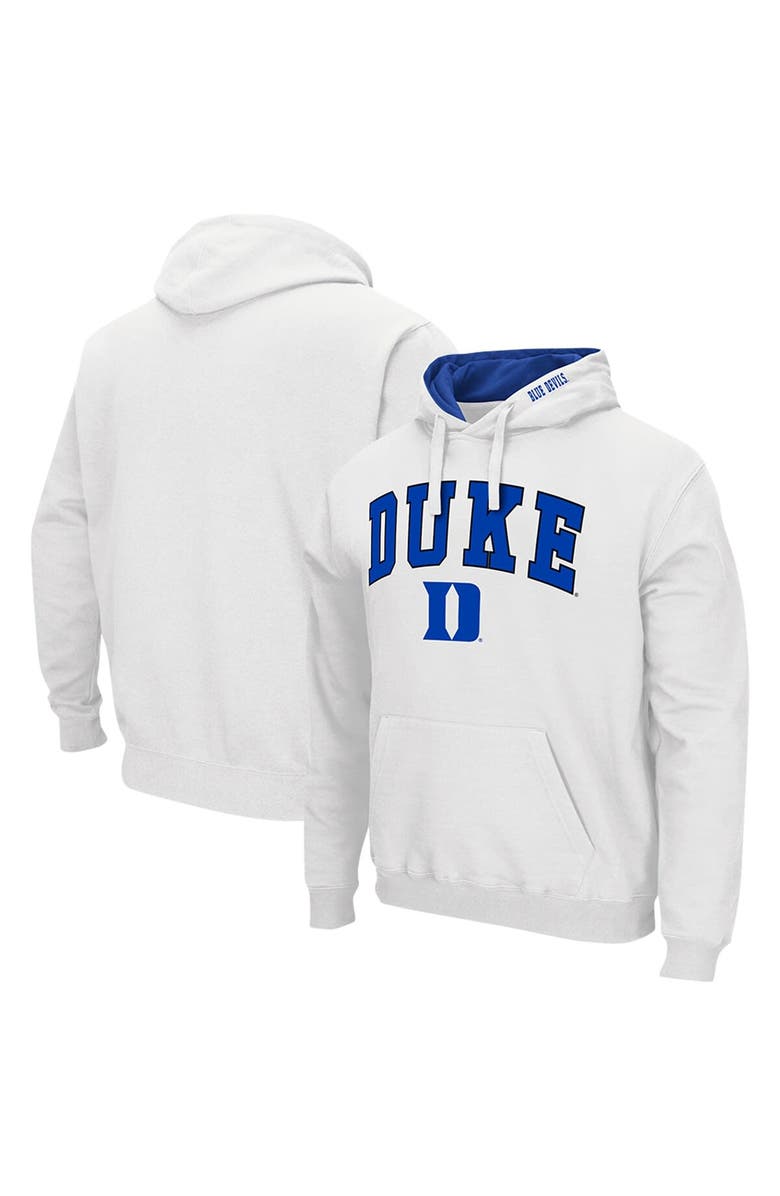 COLOSSEUM Men's Colosseum White Duke Blue Devils Arch & Logo 3.0 Pullover Hoodie, Main, color, White