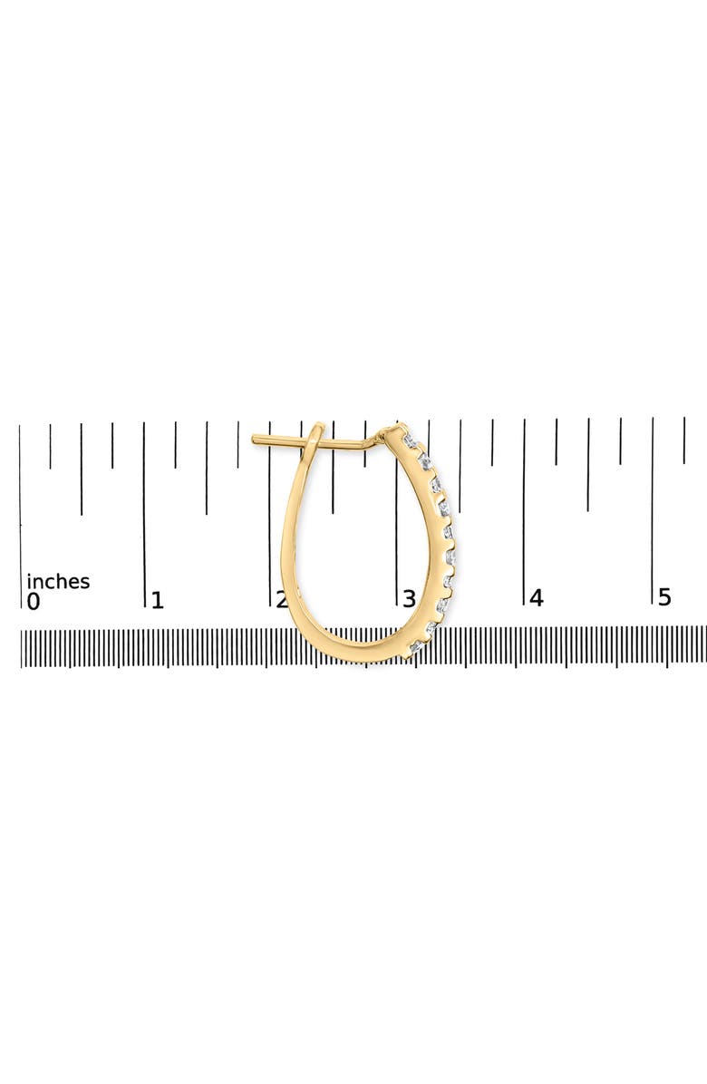 Haus of Brilliance 10K Gold Round and Baguette-Cut Diamond Hoop Earrings, Alternate, color, Yellow Gold
