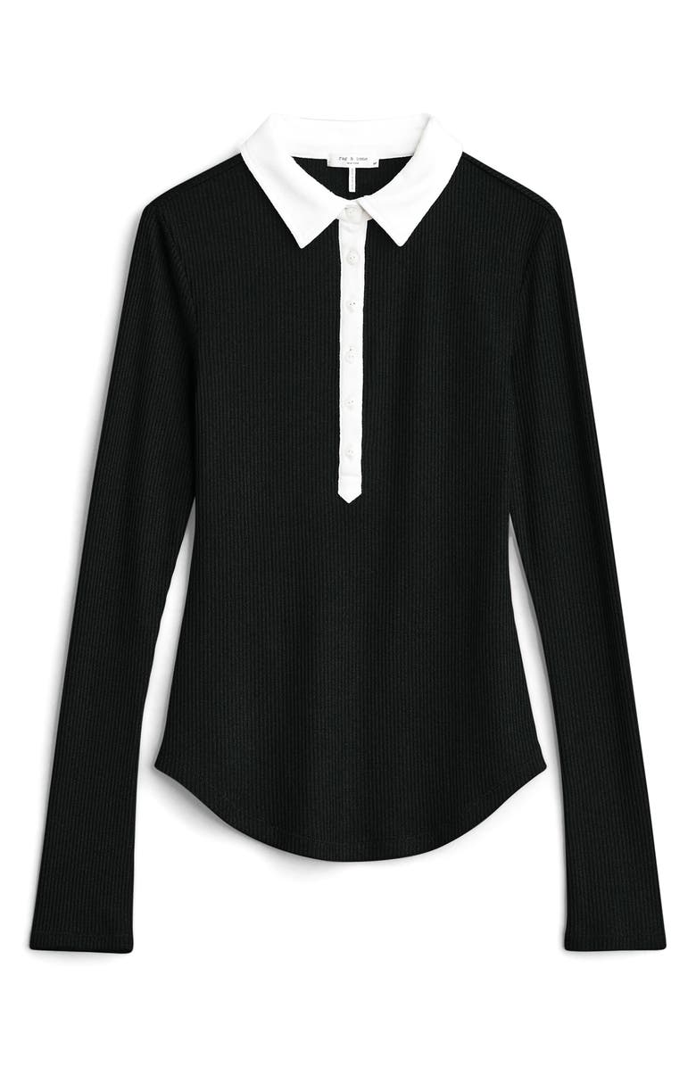 rag & bone Colorblock Rib Polo Top, Alternate, color, 