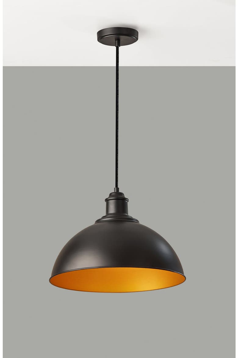 Wallace Pendant Light, Alternate, color, BLACK/ GOLD