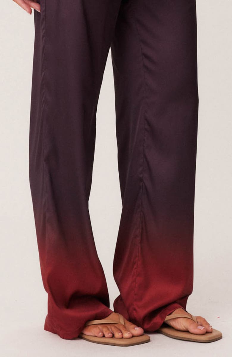 SNDYS Amaya Satin Pants, Alternate, color, Plum Ombre