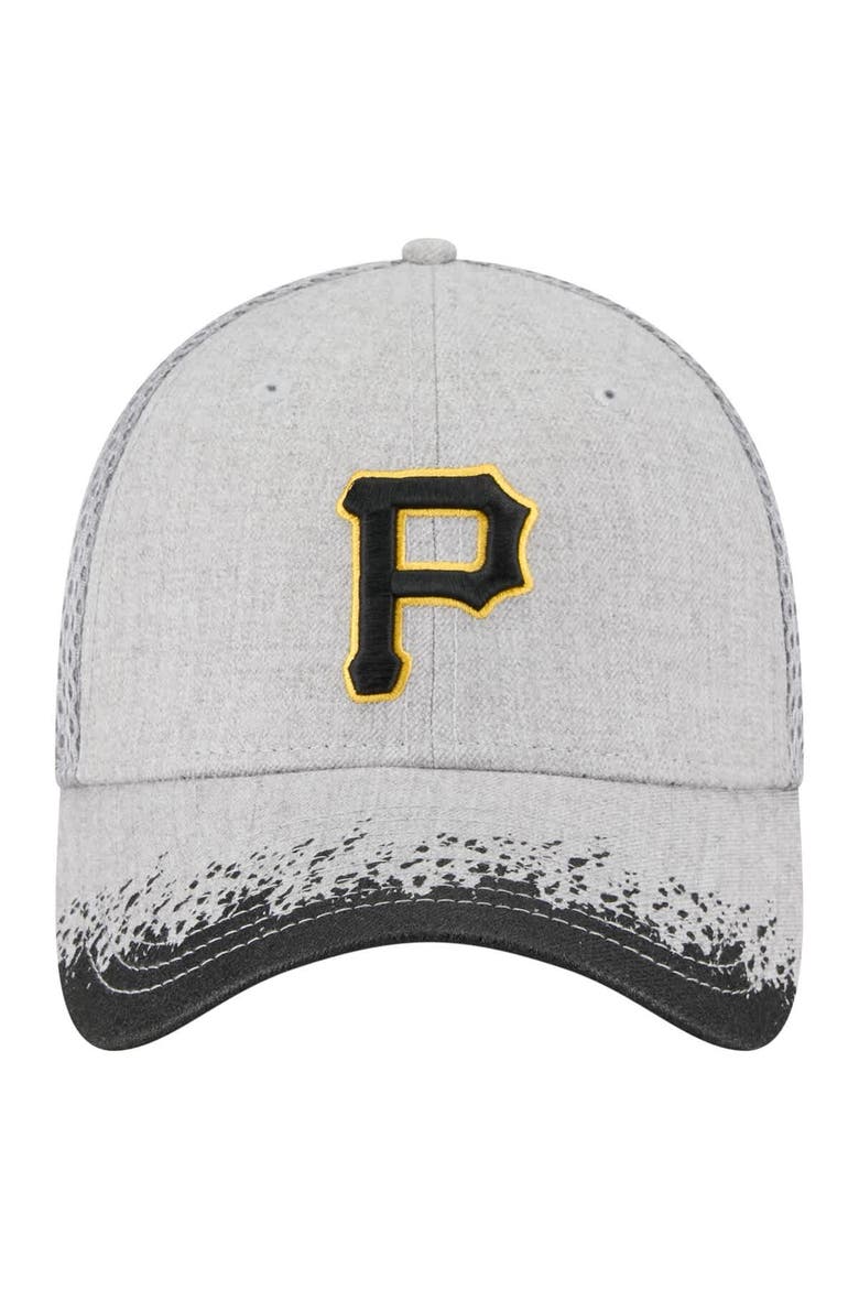 Men's New Era Gray Pittsburgh Pirates Visor Paint Splatter 39THIRTY Flex Hat, Alternate, color, Gray