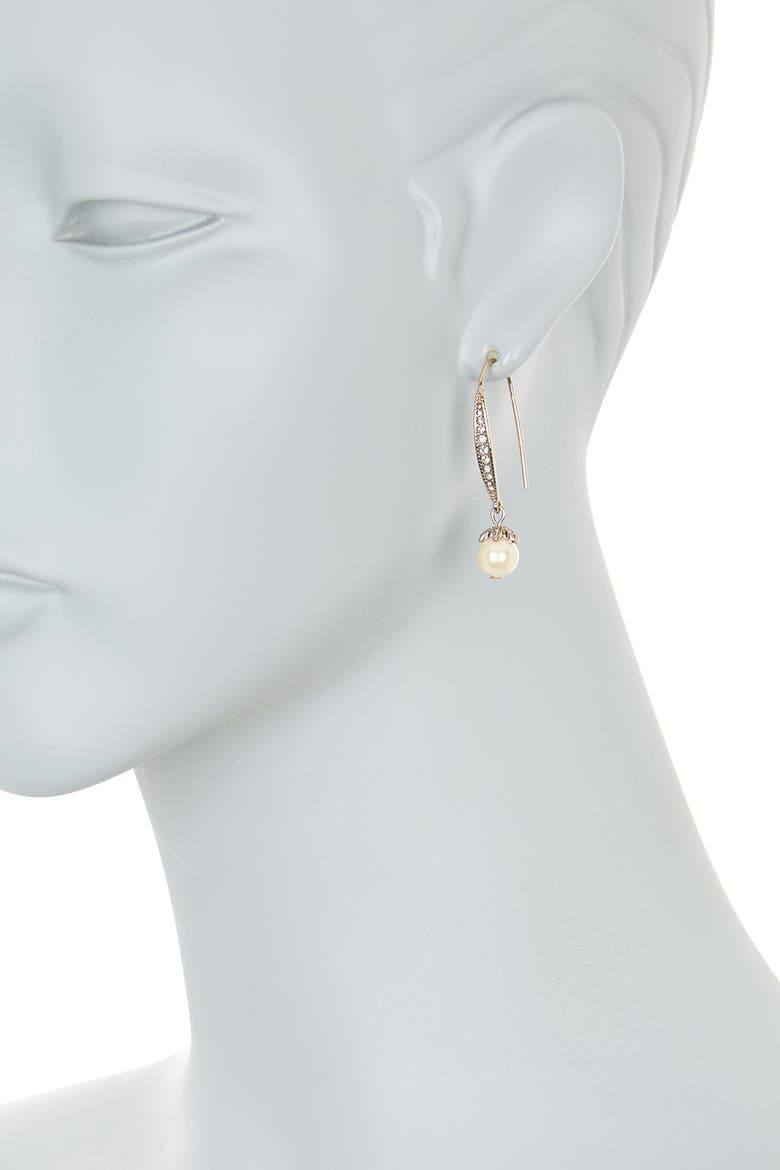 Pave Crystal Linear Drop Earrings, Alternate, color, GOLD/BLUSH