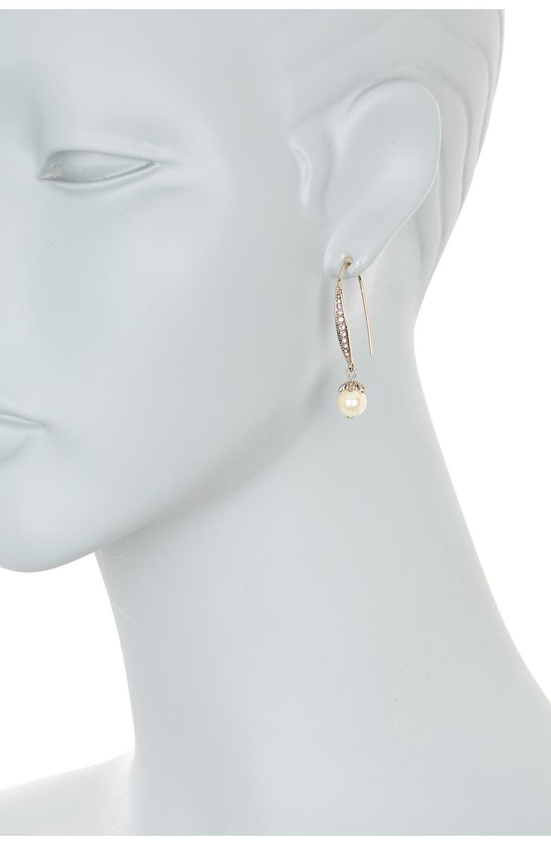 Marchesa Pave Crystal Linear Drop Earrings, Alternate, color, Gold/Blush