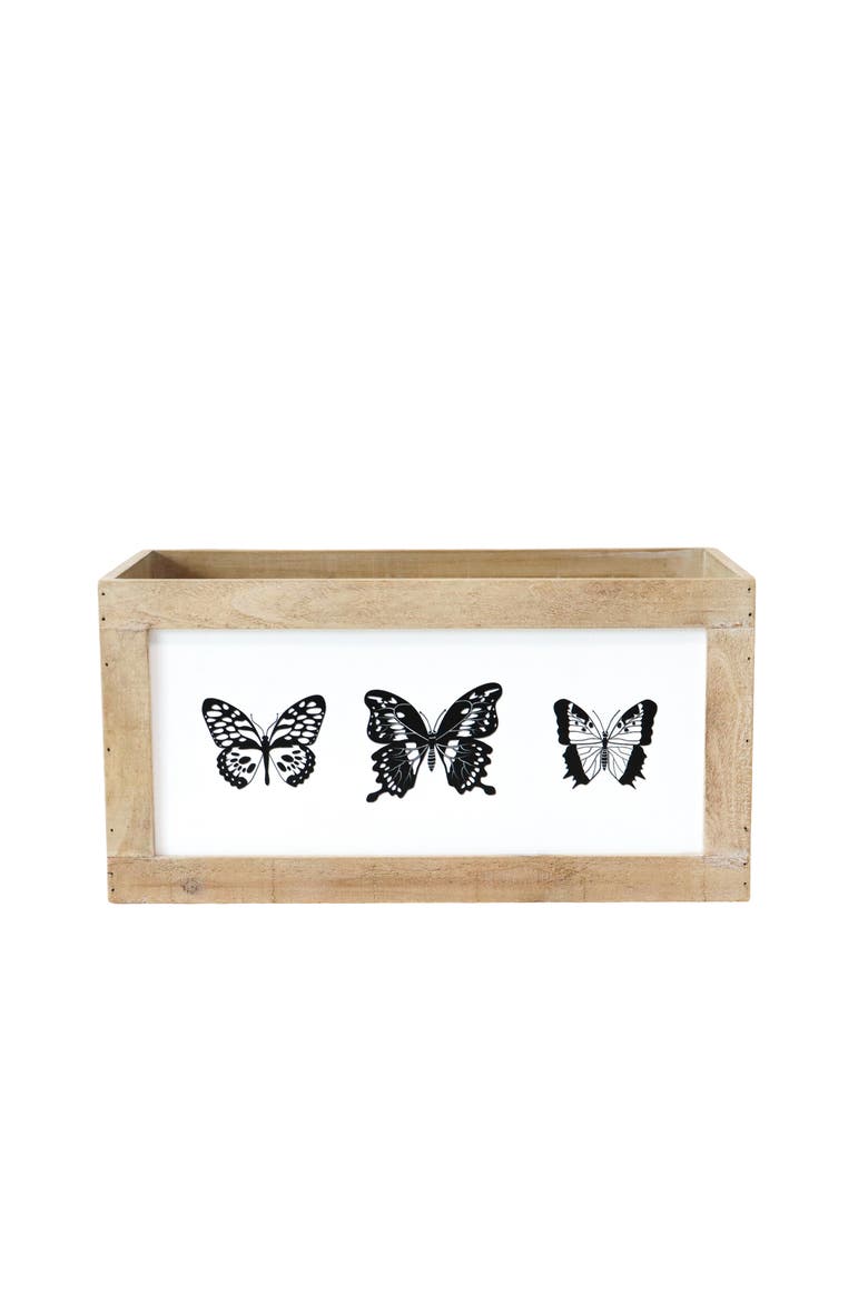 Box with Butterfly Artwork, Main, color, White