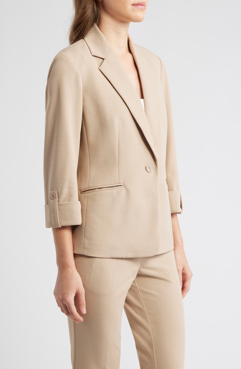 AK ANNE KLEIN One-Button Blazer, Alternate, color, Latte