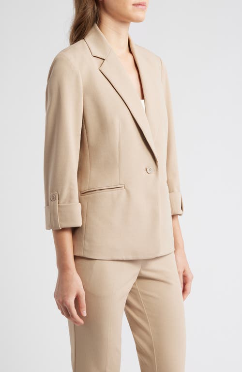 Ak Anne Klein One-button Blazer In Brown