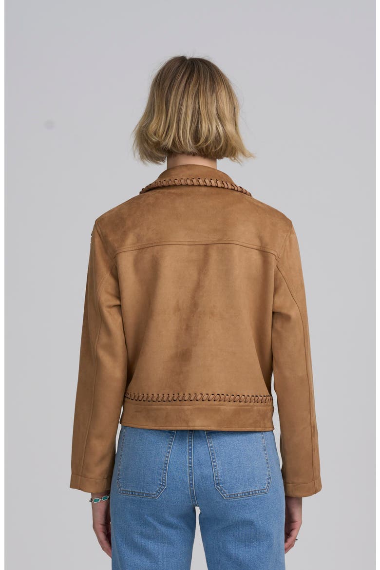 Faux Suede Jacket, Alternate, color, LIGHT KHAKI