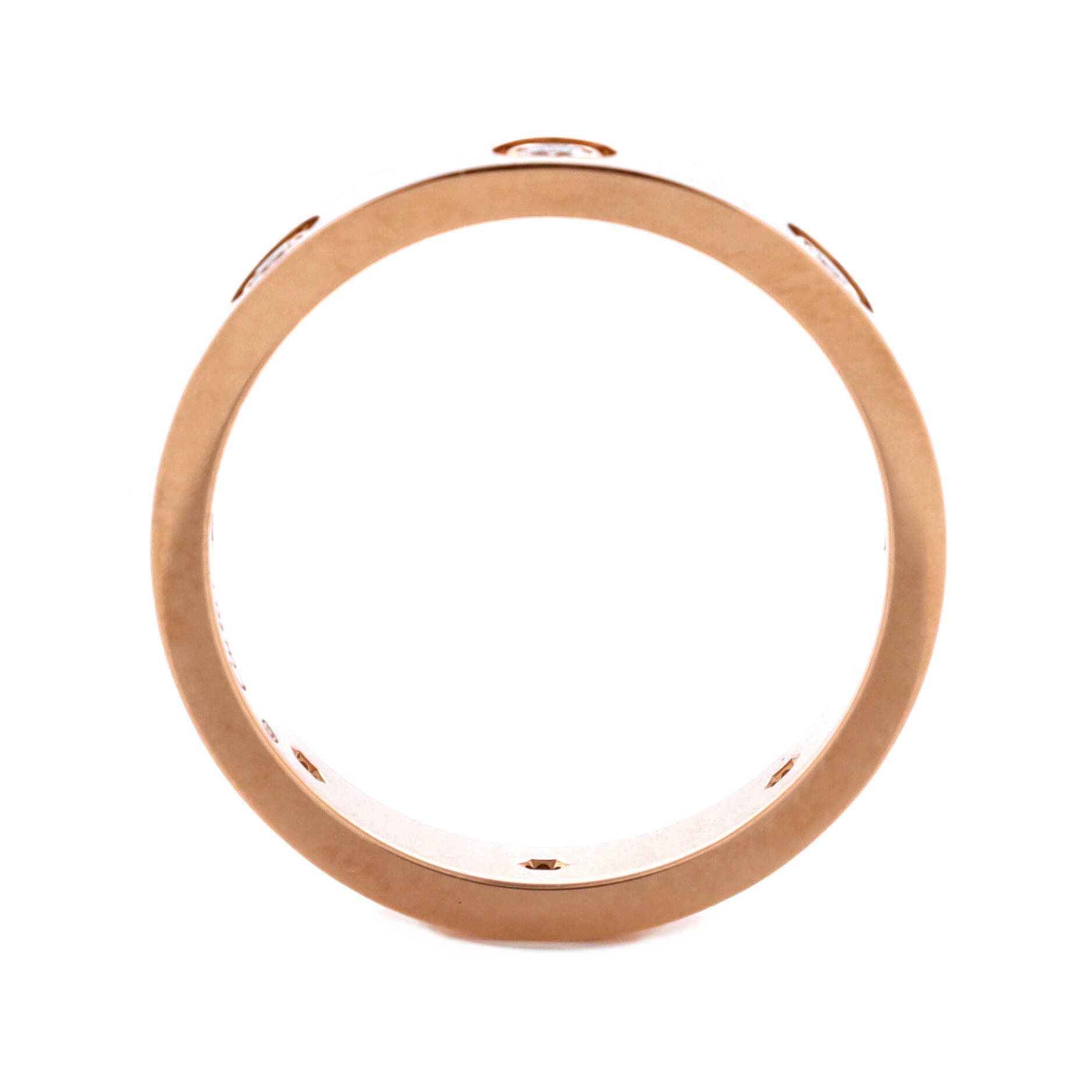 Love Wedding Band 8 Diamonds Ring 18K Rose Gold with Diamonds, Alternate, color, Metallic Gold